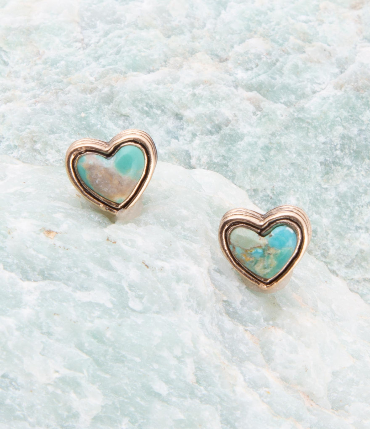 The Turquoise Heart Studs, view 3