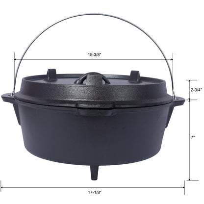 The Camp Dutch Oven with Skillet Lid, 12 Quart | House of Zazla