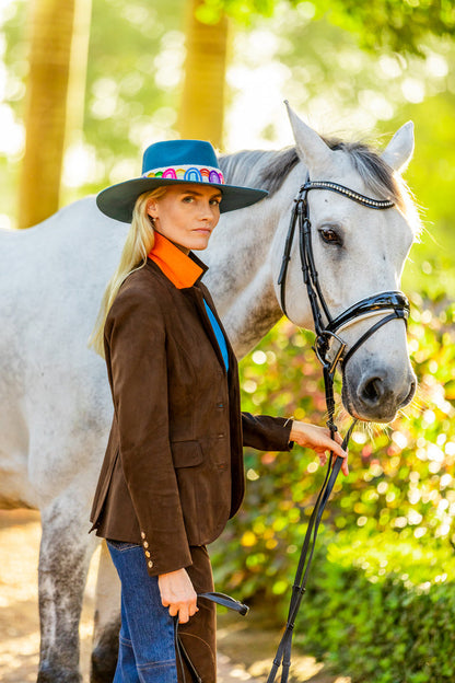 Denim Blue Felt Western Hat by Andeana Hats, view 2