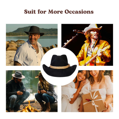 Dusty Trail Black Cowboy Hat by Mix Brown, view 2