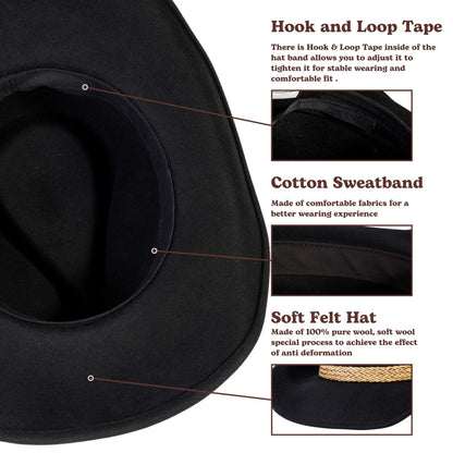 Dusty Trail Black Cowboy Hat by Mix Brown