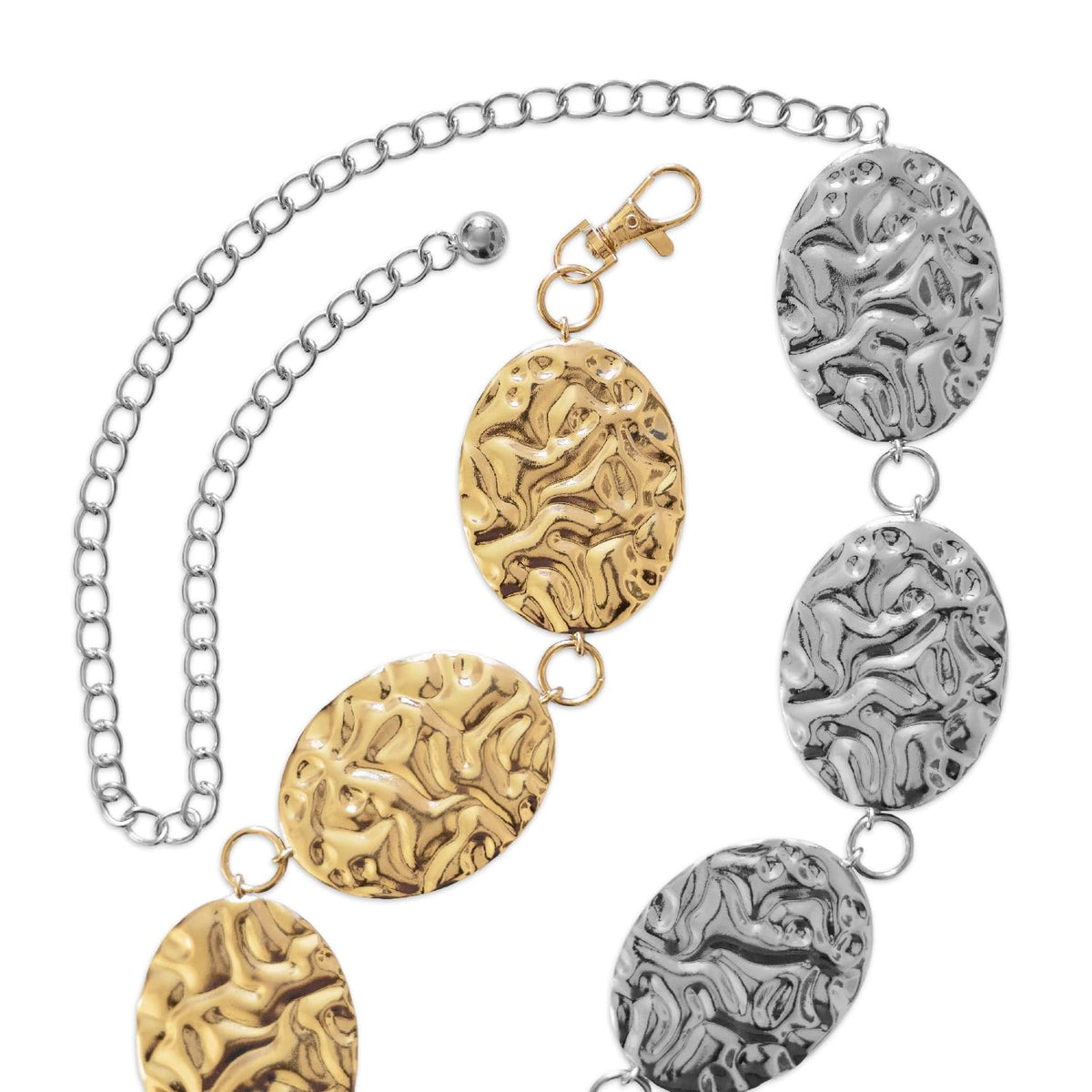 The Hammered Concho Chain Belt, view 6
