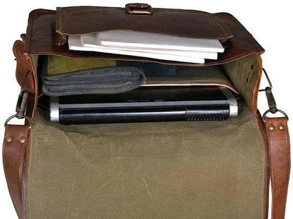 Natural Brown Laptop Messenger by Classy Leather Bags, view 3