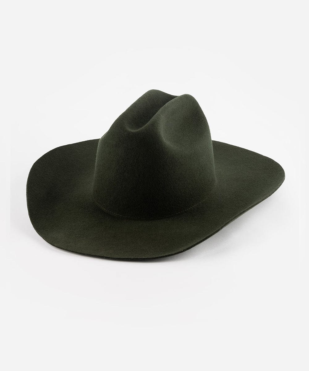 Teddy Cattleman Felt Hat in Dark Green by Gigi Pip