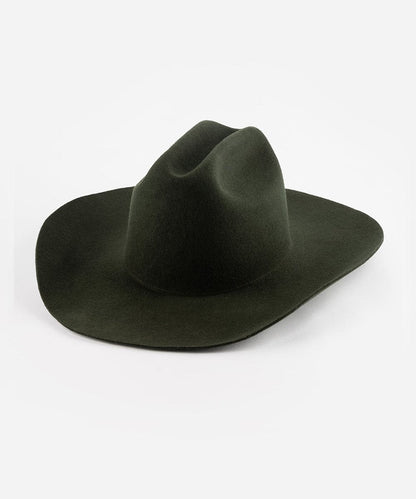 Teddy Cattleman Felt Hat in Dark Green by Gigi Pip