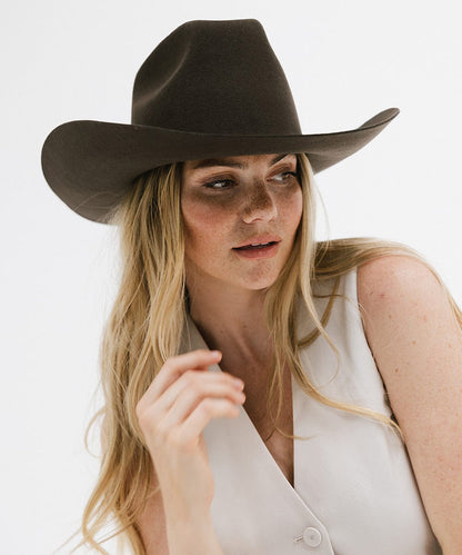 Lane brick-crown felt cowboy hat by Gigi Pip, view 8