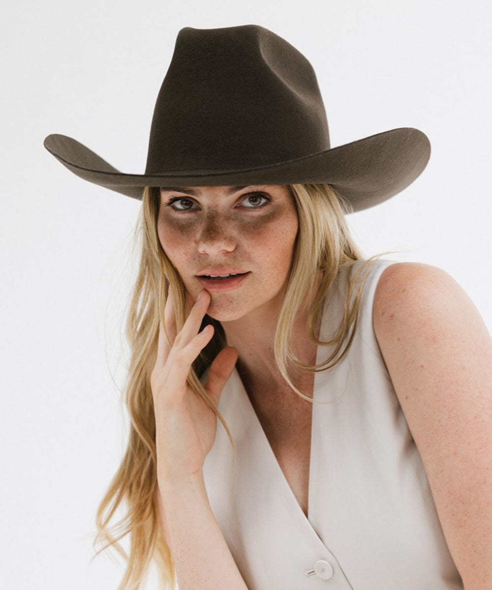 Lane brick-crown felt cowboy hat by Gigi Pip, view 11