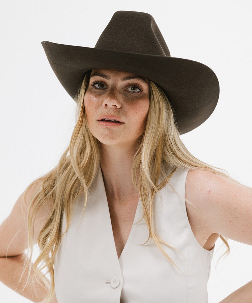 Lane brick-crown felt cowboy hat by Gigi Pip, view 10