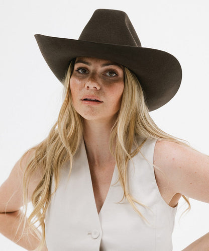 Lane brick-crown felt cowboy hat by Gigi Pip, view 10