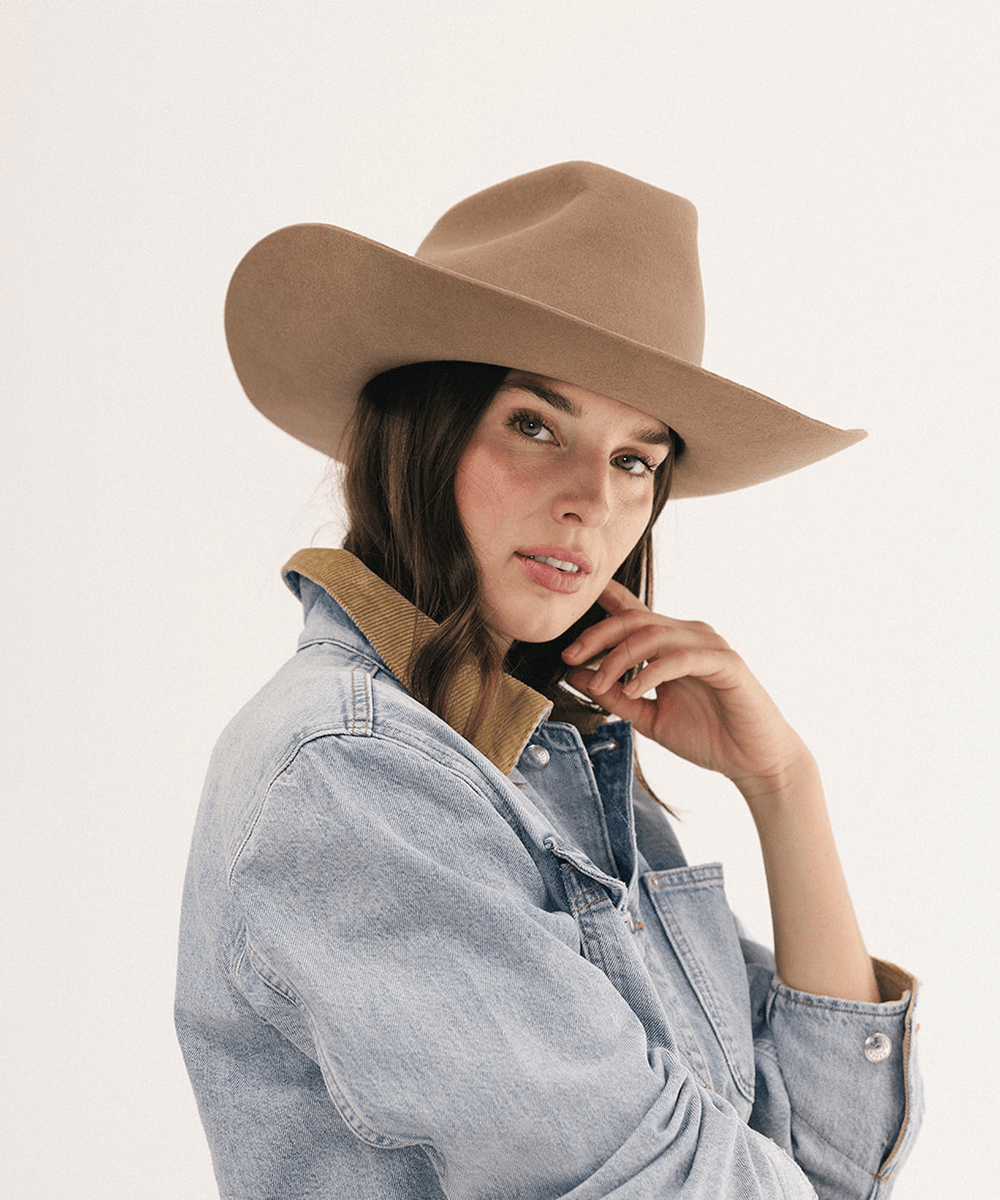 Lane brick-crown felt cowboy hat by Gigi Pip, view 14