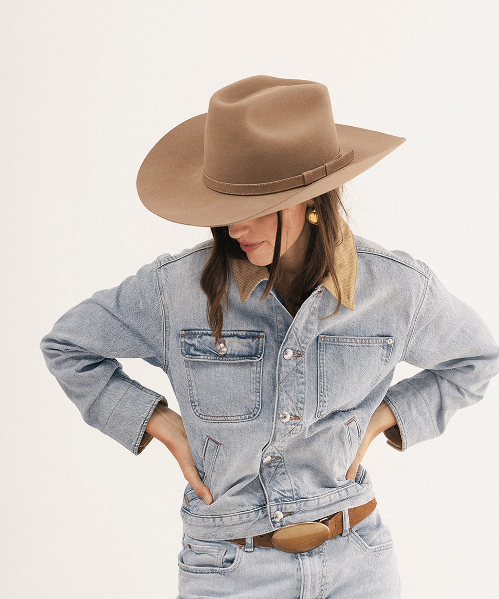 Lane brick-crown felt cowboy hat by Gigi Pip, view 19