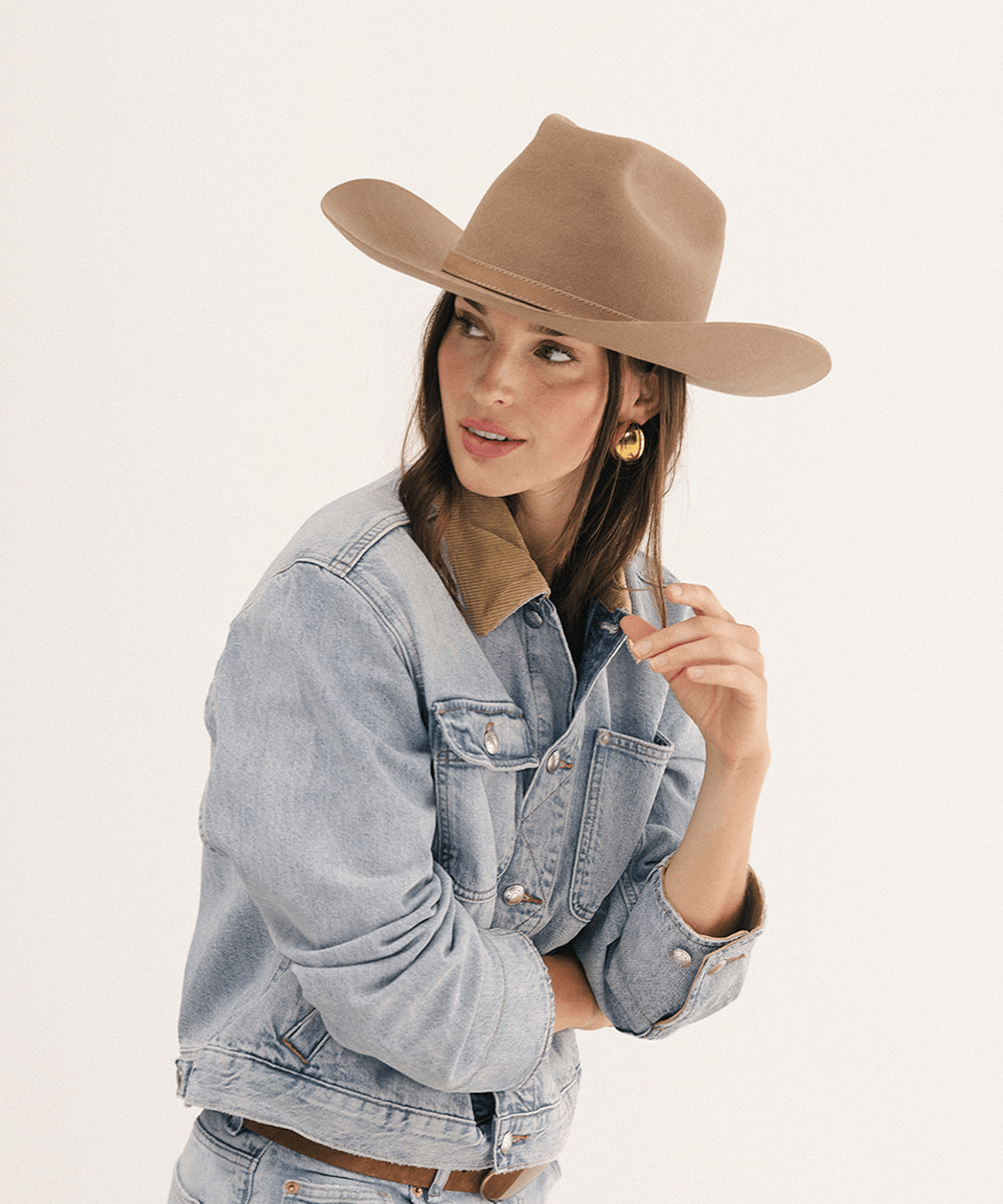 Lane brick-crown felt cowboy hat by Gigi Pip, view 17