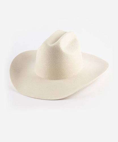 Teddy Cattleman Felt Hat in Off White by Gigi Pip