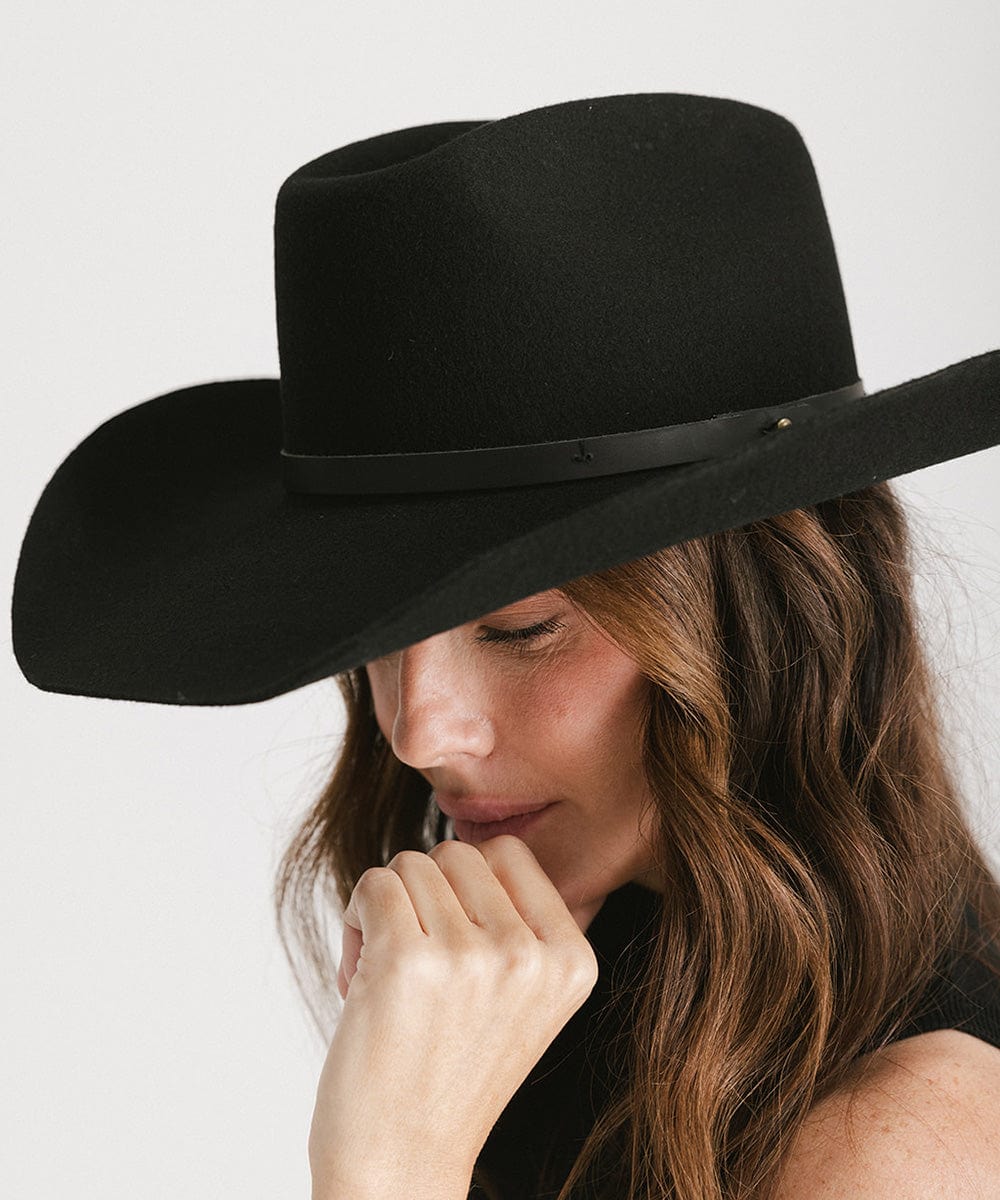 Shane felt cowboy hat with brick-top crown and upturned brim by Gigi Pip, view 18