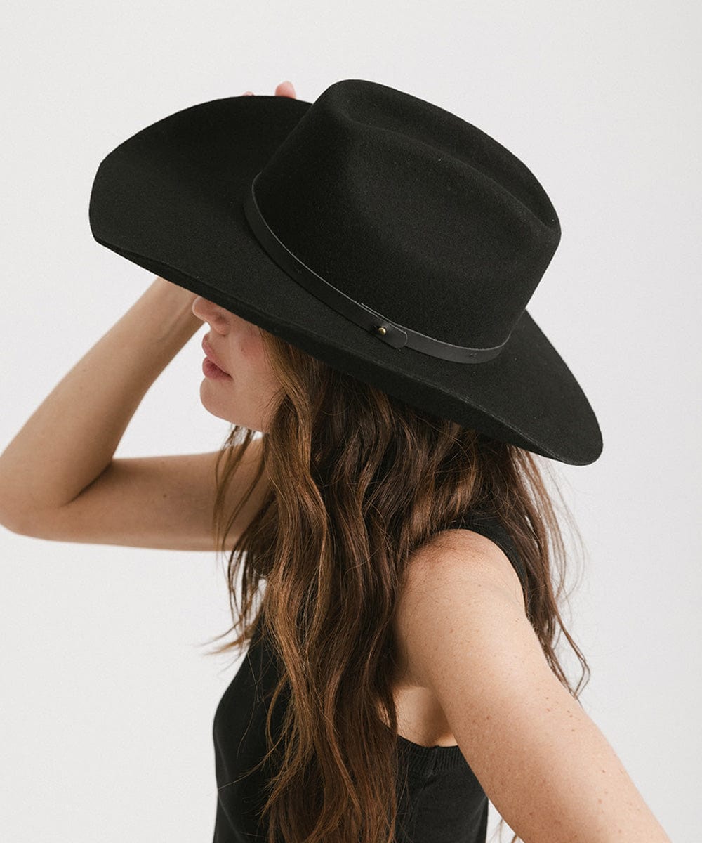 Shane felt cowboy hat with brick-top crown and upturned brim by Gigi Pip, view 16