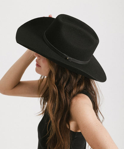 Shane felt cowboy hat with brick-top crown and upturned brim by Gigi Pip, view 16