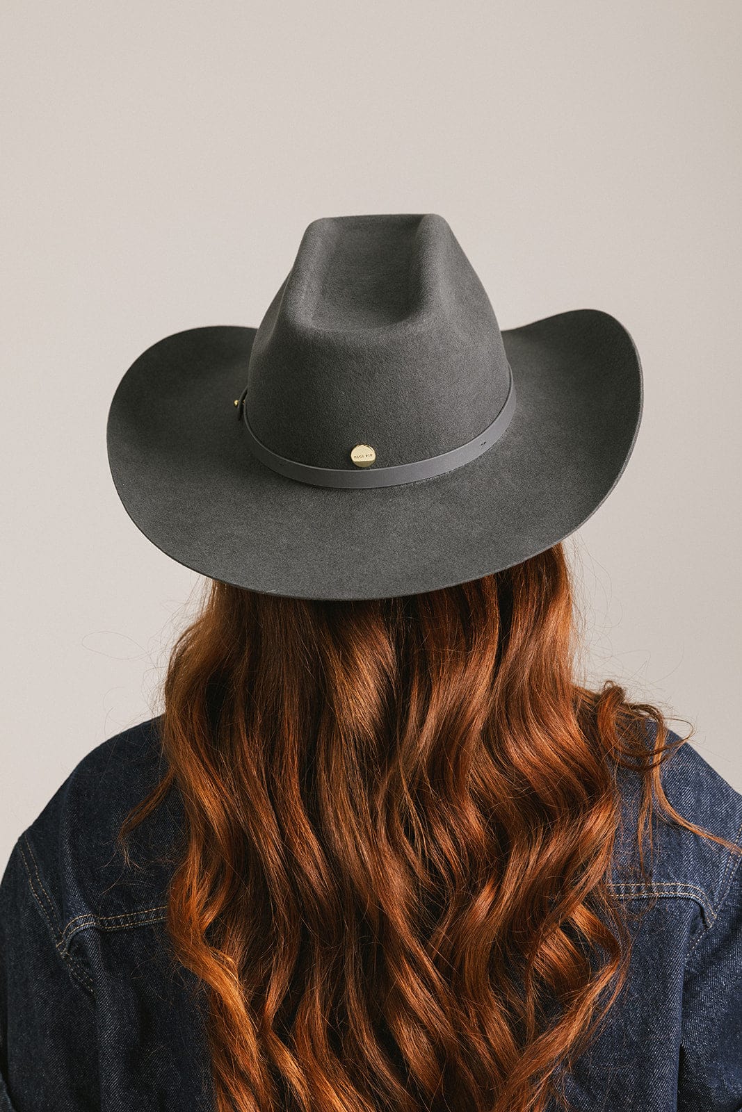 Shane felt cowboy hat with brick-top crown and upturned brim by Gigi Pip, view 14