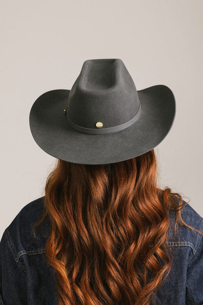 Shane felt cowboy hat with brick-top crown and upturned brim by Gigi Pip, view 14