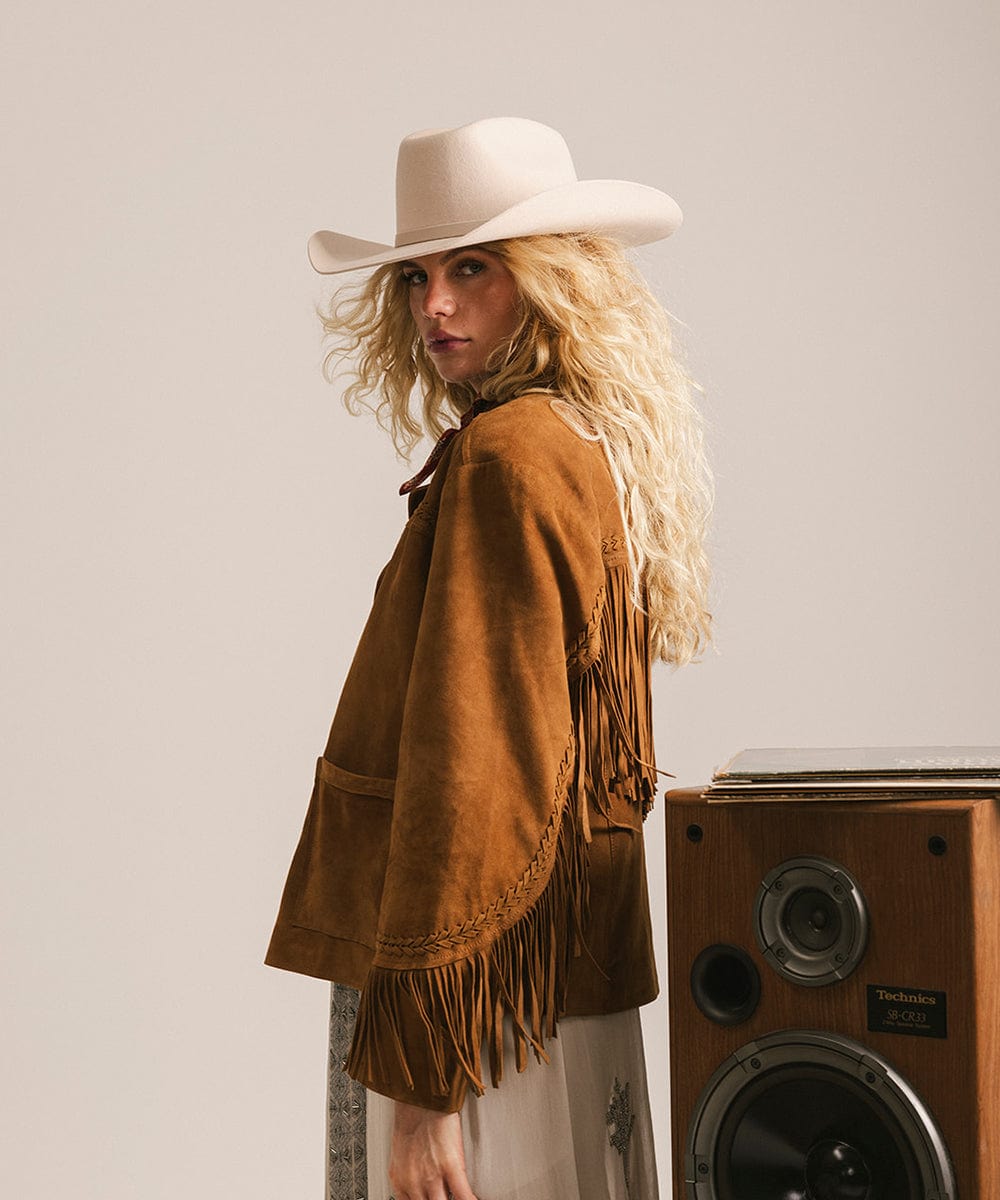Shane felt cowboy hat with brick-top crown and upturned brim by Gigi Pip, view 32