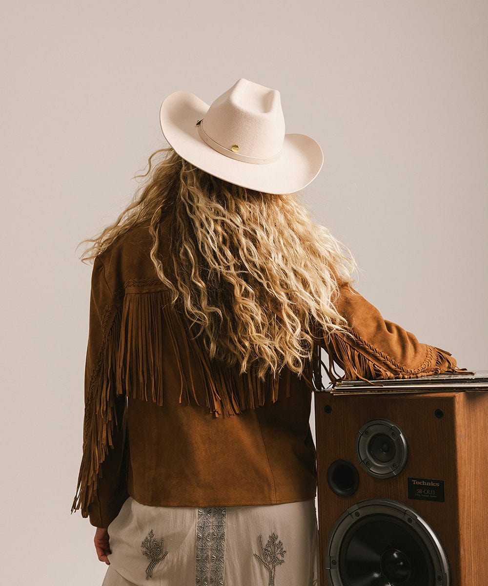 Shane felt cowboy hat with brick-top crown and upturned brim by Gigi Pip, view 31