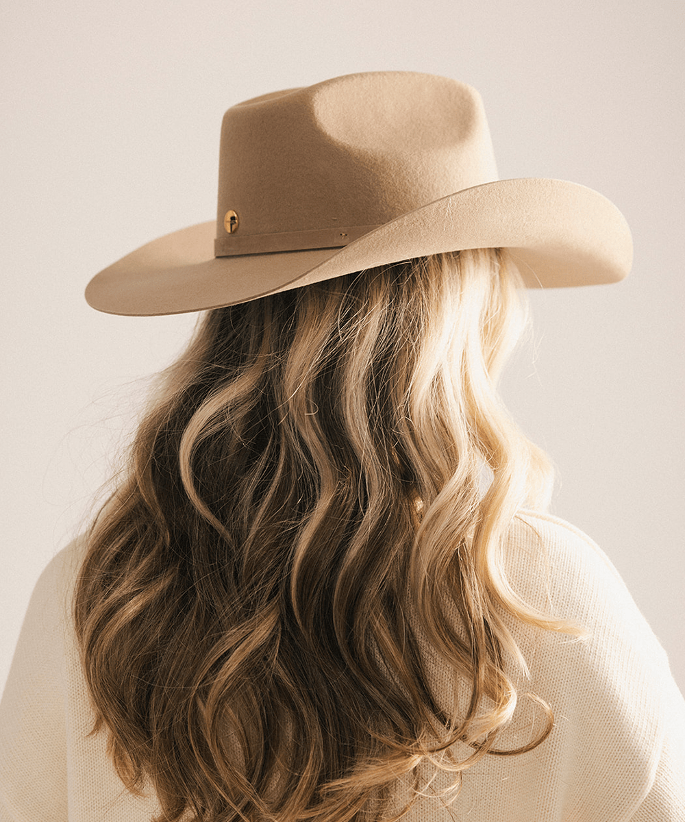 Shane felt cowboy hat with brick-top crown and upturned brim by Gigi Pip, view 27