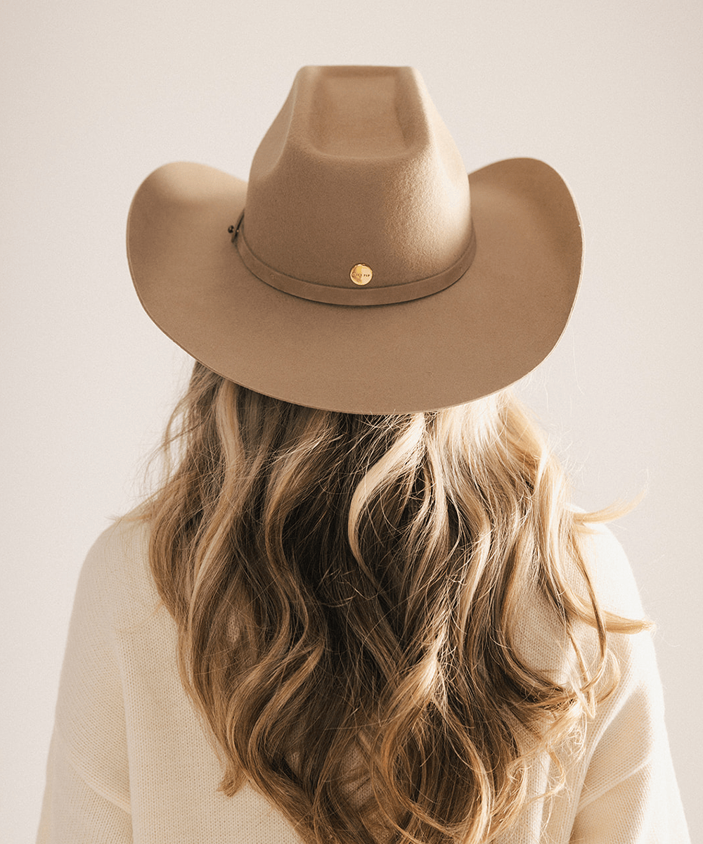 Shane felt cowboy hat with brick-top crown and upturned brim by Gigi Pip, view 26
