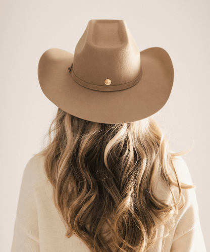 Shane felt cowboy hat with brick-top crown and upturned brim by Gigi Pip, view 26
