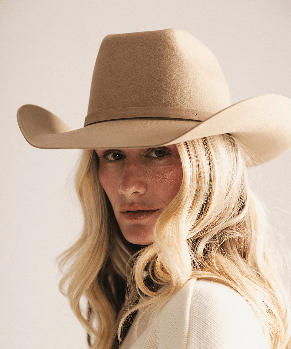 Shane felt cowboy hat with brick-top crown and upturned brim by Gigi Pip, view 24