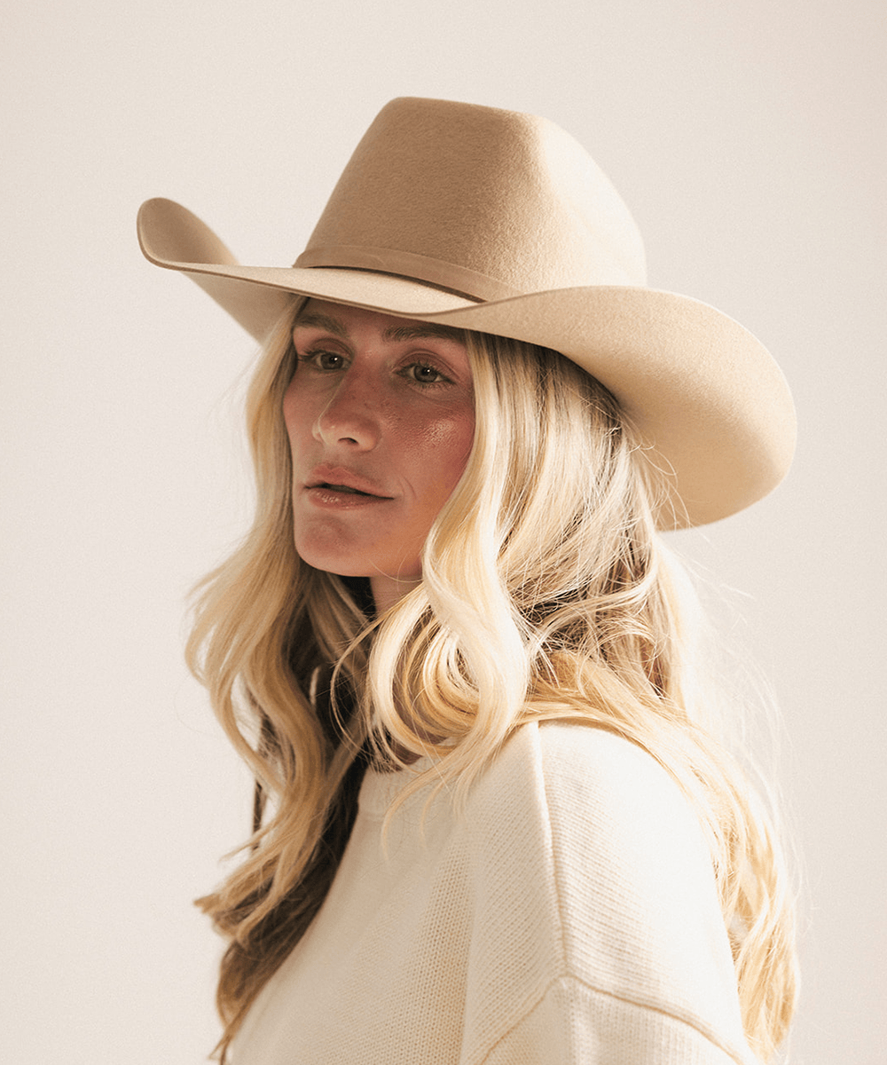Shane felt cowboy hat with brick-top crown and upturned brim by Gigi Pip, view 23