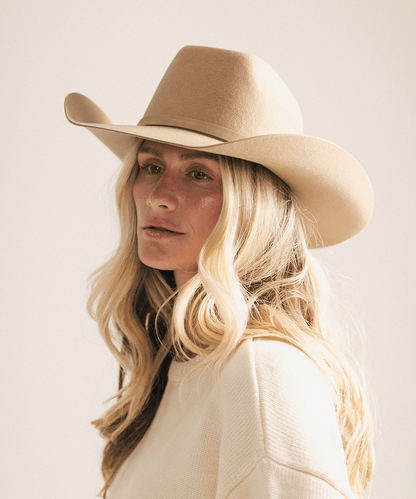 Shane felt cowboy hat with brick-top crown and upturned brim by Gigi Pip, view 23