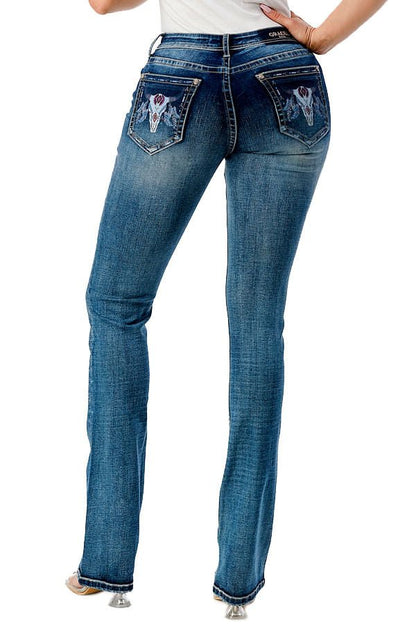 The Grace in LA Steer Head Bootcut Jean | Jeffers