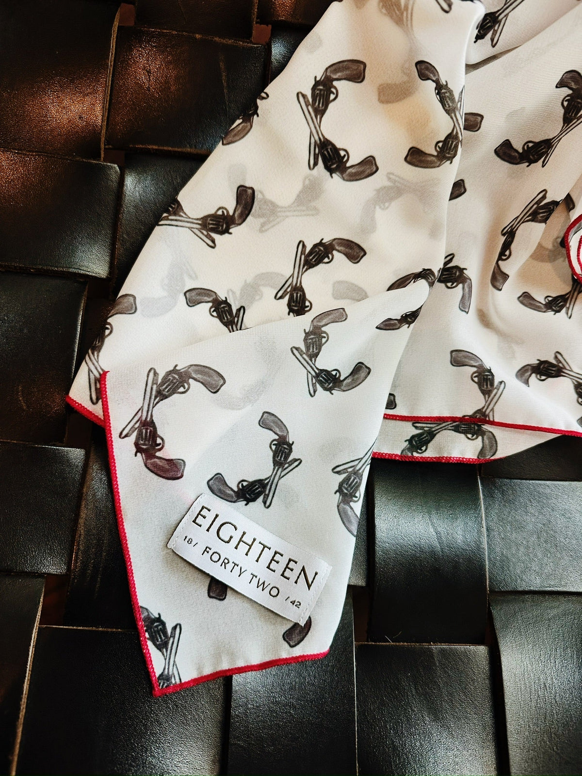 Western revolver motif chiffon scarf, view 4