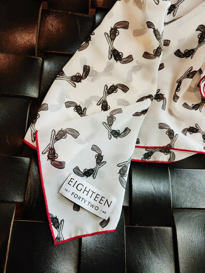 Western revolver motif chiffon scarf, view 4