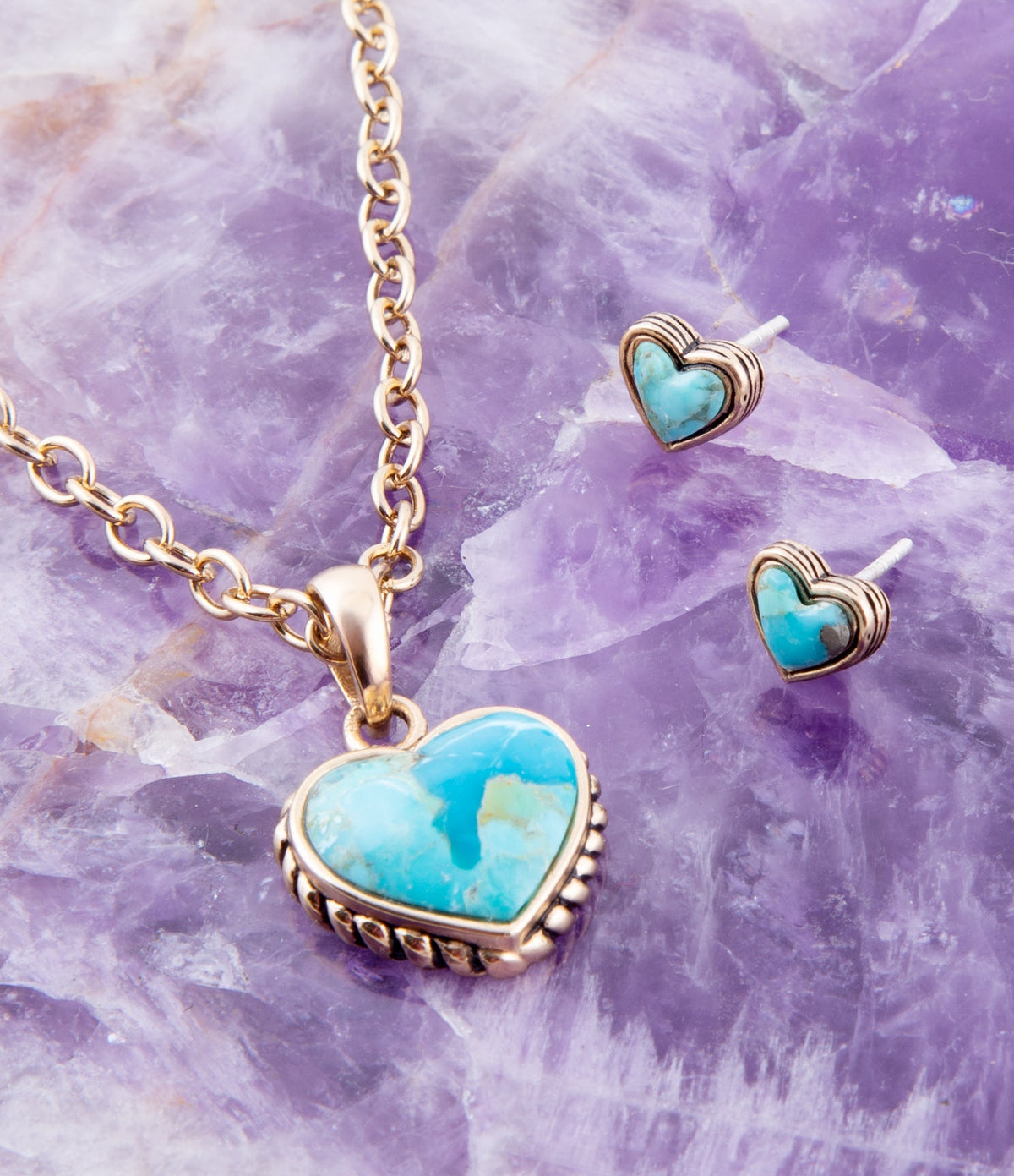 The Turquoise Heart Studs, view 5