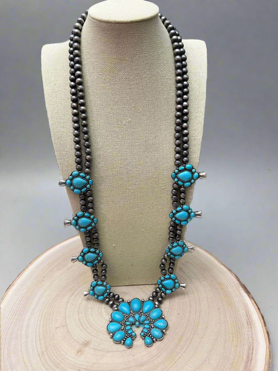 The Double-Strand Squash Blossom Necklace, view 2
