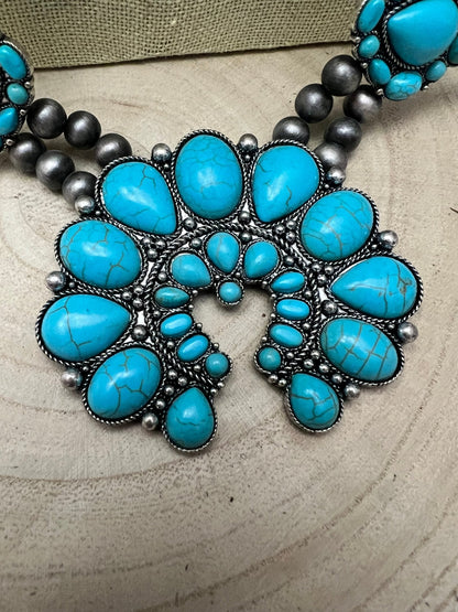 The Double-Strand Squash Blossom Necklace, view 4