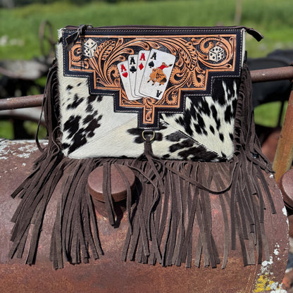 The Aces & Dice Cowhide Purse & Clutch, view 2