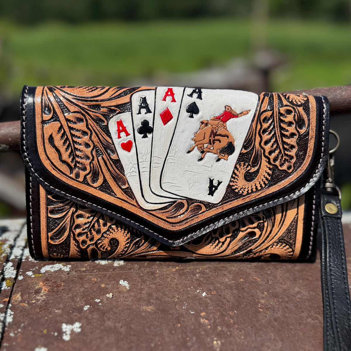 The Aces & Dice Cowhide Purse & Clutch, view 3