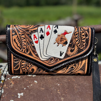 The Aces & Dice Cowhide Purse & Clutch, view 3