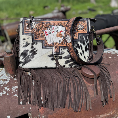 The Aces & Dice Cowhide Purse & Clutch, view 5