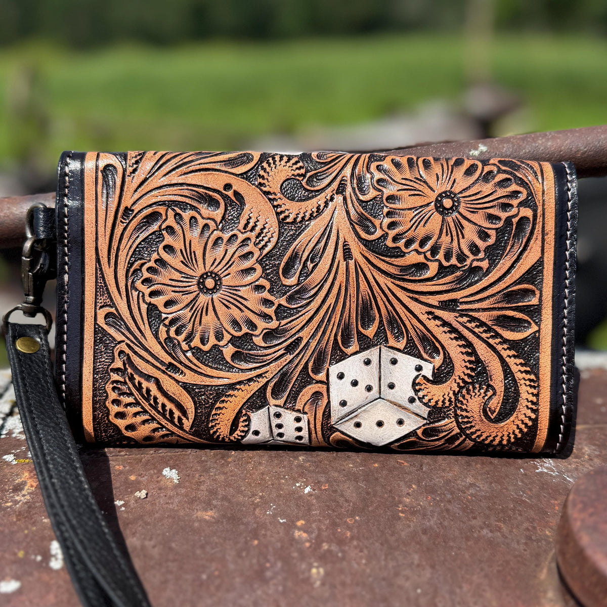 The Aces & Dice Cowhide Purse & Clutch, view 4