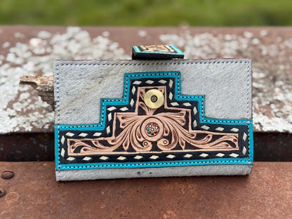 The Black and Turquoise Fringe Purse, view 9
