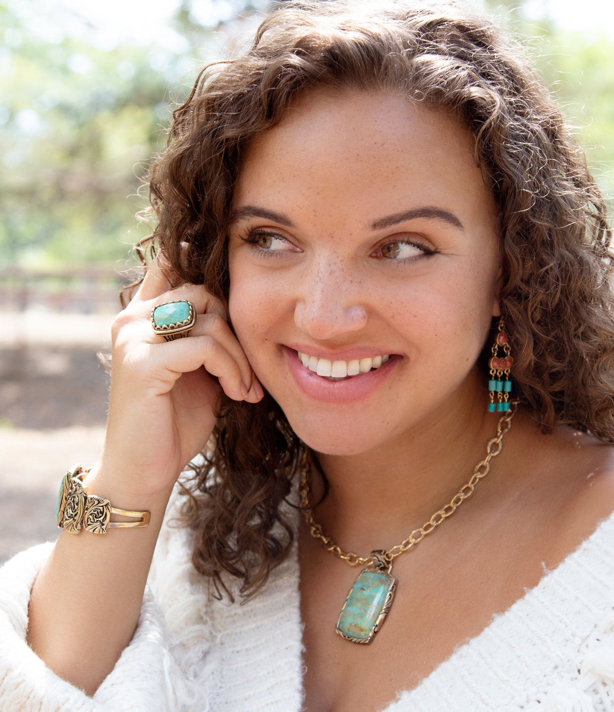 The Jacquard Turquoise Pendant, view 2