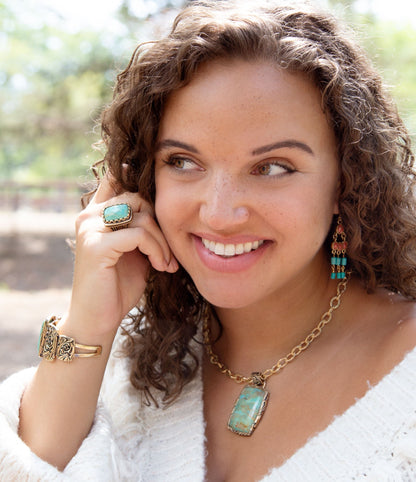 The Jacquard Turquoise Pendant, view 2