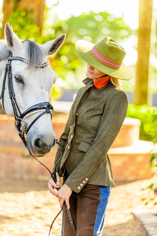 Meadow Green Felt Western Hat by Andeana Hats