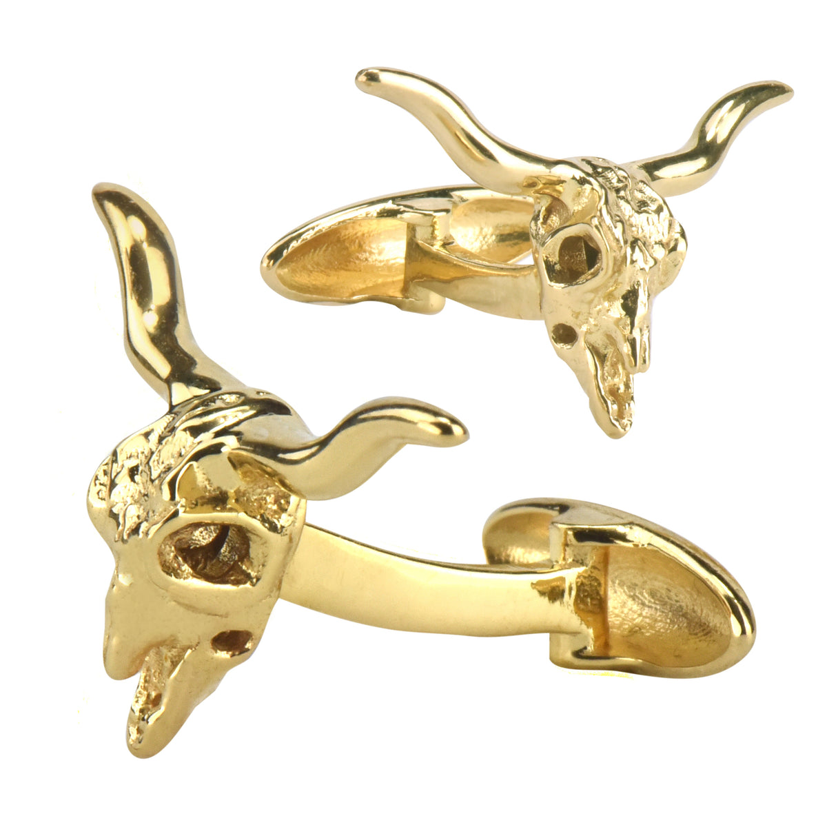 Gold plated Texas Longhorn cufflinks, view 4