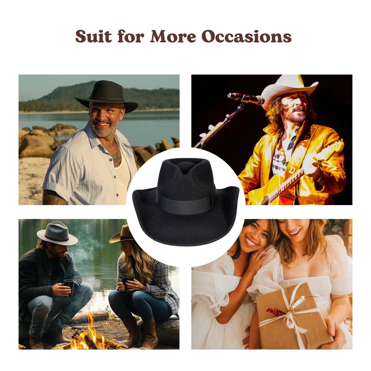 Midnight Black Cowboy Hat by Mix Brown, view 2