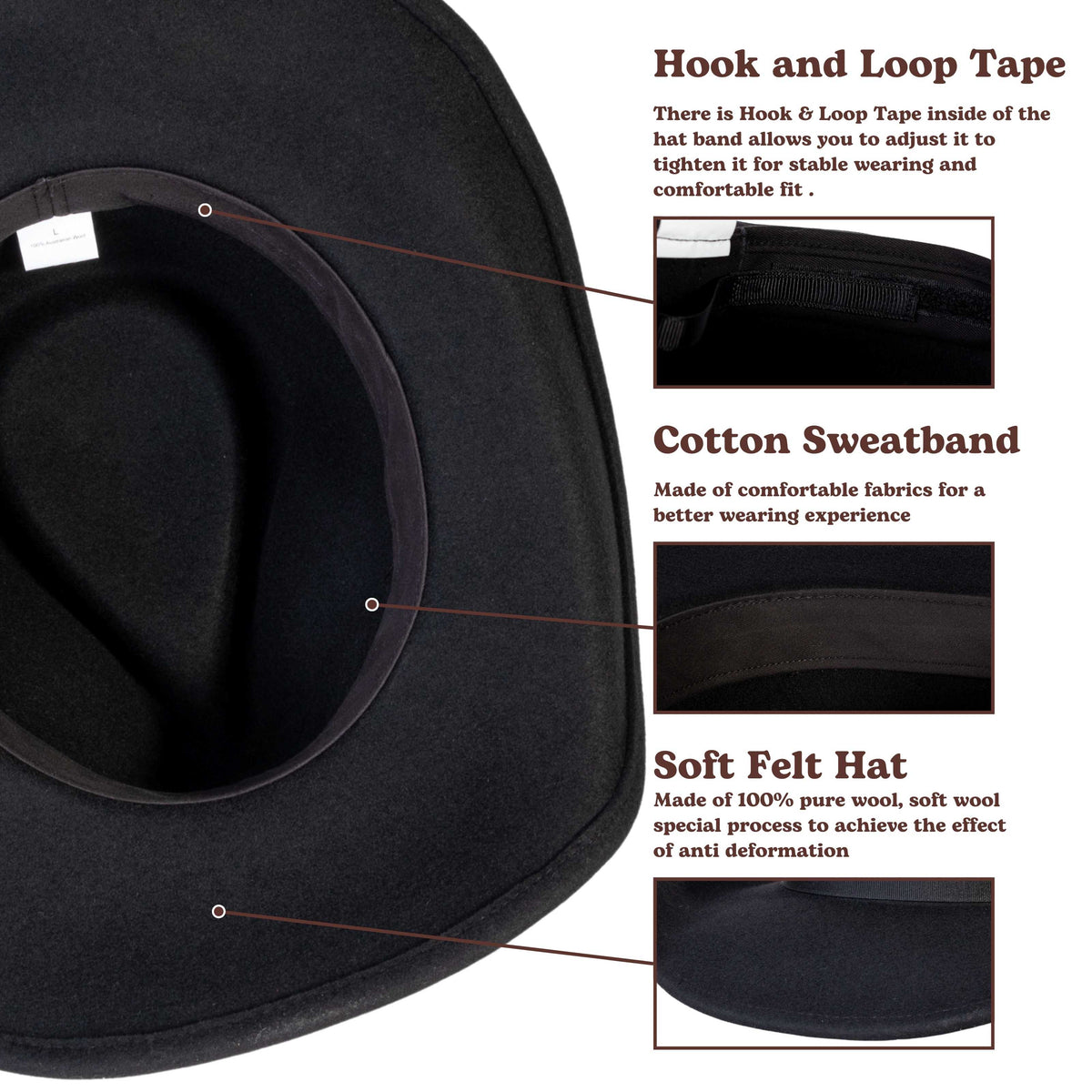 Midnight Black Cowboy Hat by Mix Brown