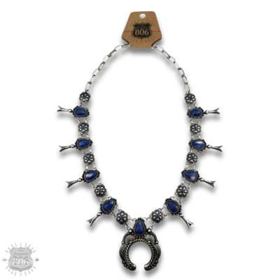 The Denim Stone Concho Squash Necklace, view 3