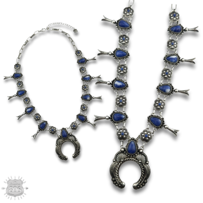 The Denim Stone Concho Squash Necklace, view 2